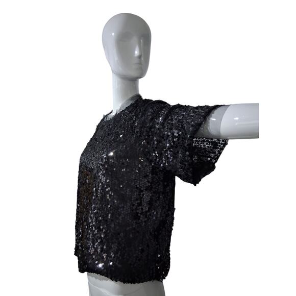 Flawless Women's size XL Sequin Tulle Holiday Party Special Event Date Night Top - Picture 3 of 12